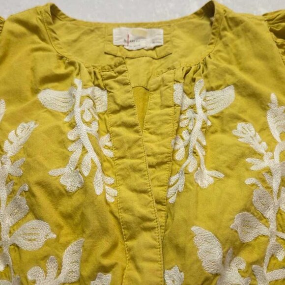 S By Anthropologie The Somerset printed maxi dress yellow embroidered flowers 3 - Picture 5 of 12